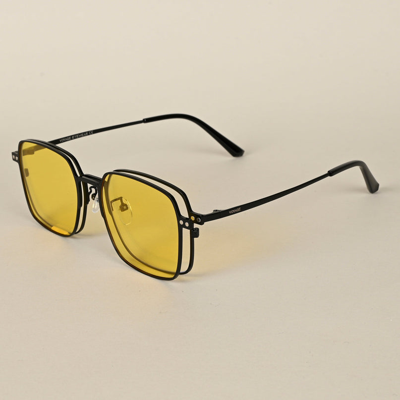 Black Square Clip-On Polarized Eyeglasses - PMG4655
