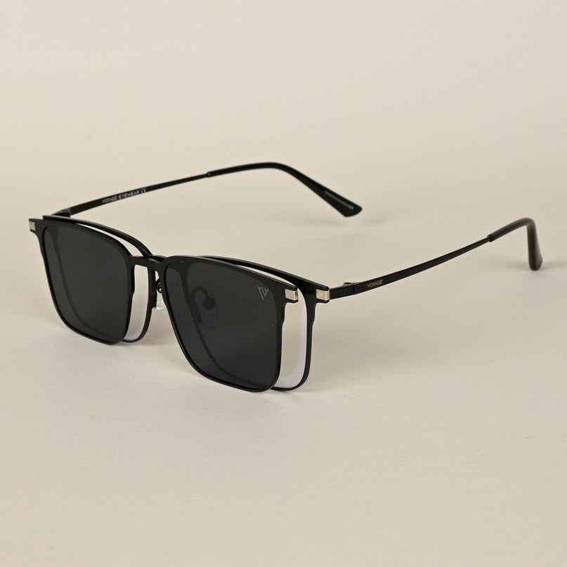 Black Square Clip-On Polarized Sunglasses - PMG4654