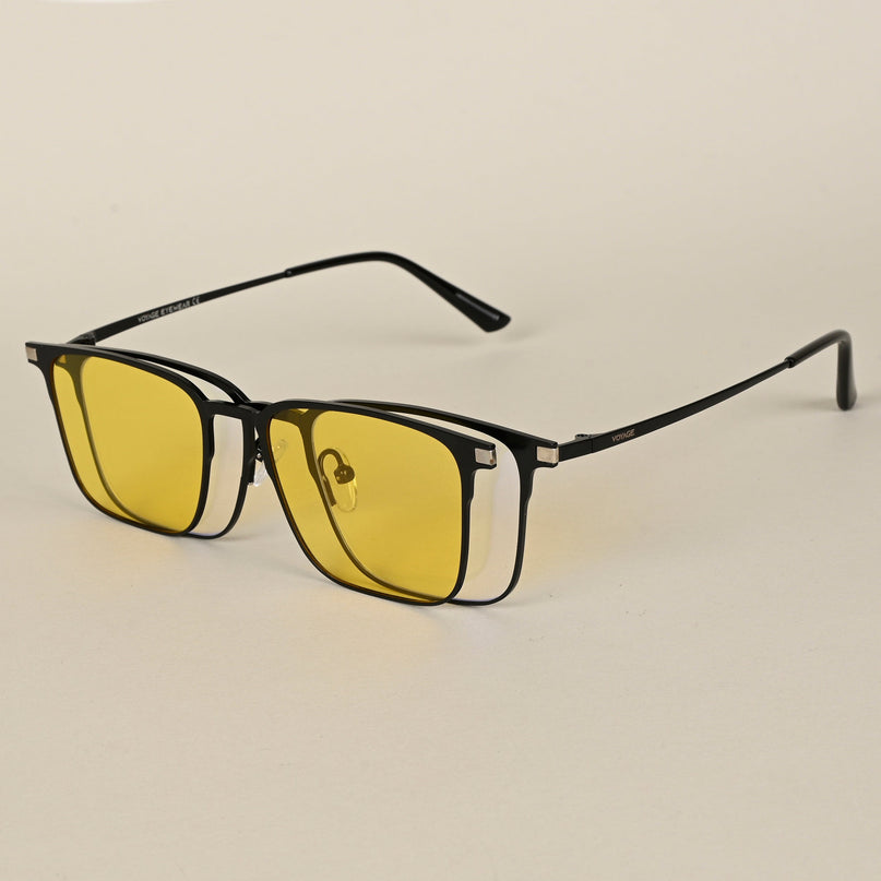Black Square Clip-On Polarized Sunglasses - PMG4654