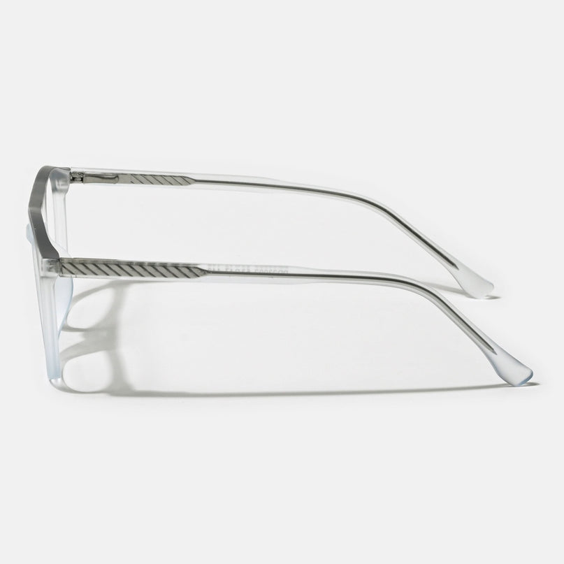 Eyejack Swift Transparent Blue & Black Oval Eyeglasses for Men & Women (MB23002CL142-C7)