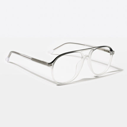Eyejack Swift Matt Transparent & Black Aviator Eyeglasses for Men & Women (MB23003CL144-C1)