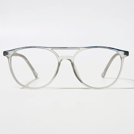 Eyejack Swift Grey & Blue Round Eyeglasses for Men & Women (MB23002CL139-C4)