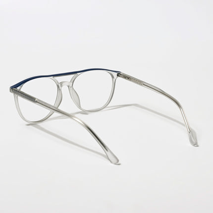Eyejack Swift Grey & Blue Round Eyeglasses for Men & Women (MB23002CL139-C4)