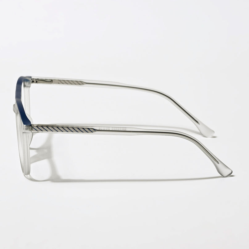 Eyejack Swift Grey & Blue Round Eyeglasses for Men & Women (MB23002CL139-C4)