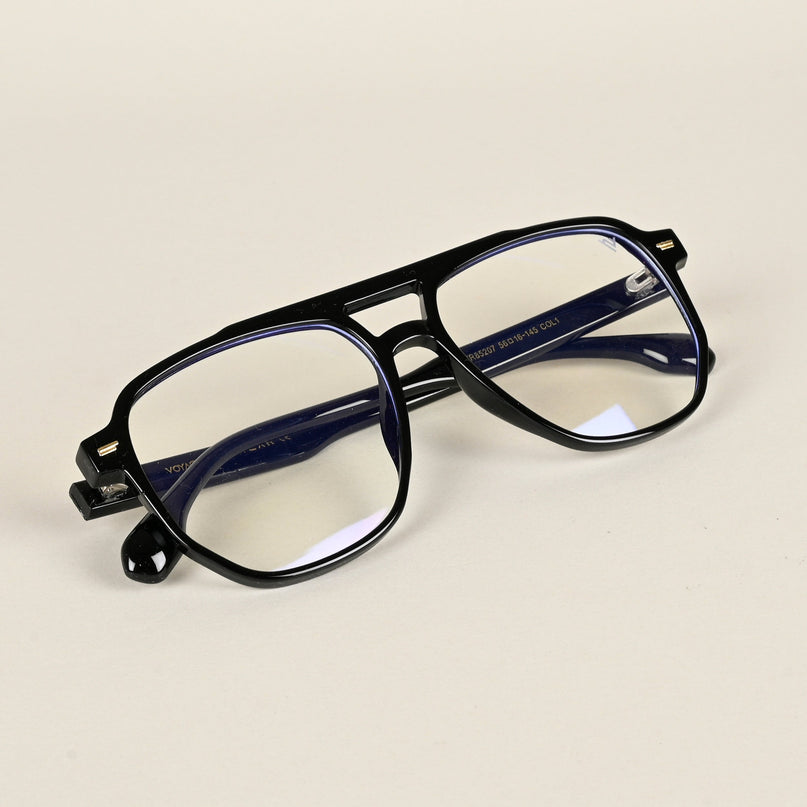 Voyage Maverick Shine Black Wayfarer Eyeglasses for Men & Women - MG4713-C1