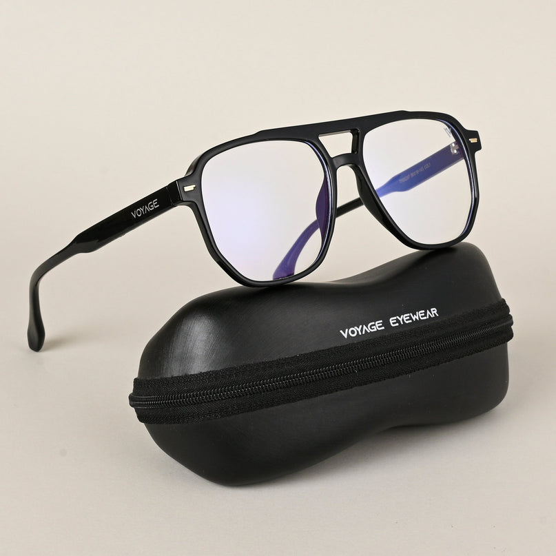 Voyage Maverick Shine Black Wayfarer Eyeglasses for Men & Women - MG4713-C1