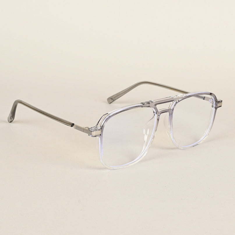 Voyage Maverick Transparent Grey Wayfarer Eyeglasses for Men & Women - MG4710-C2
