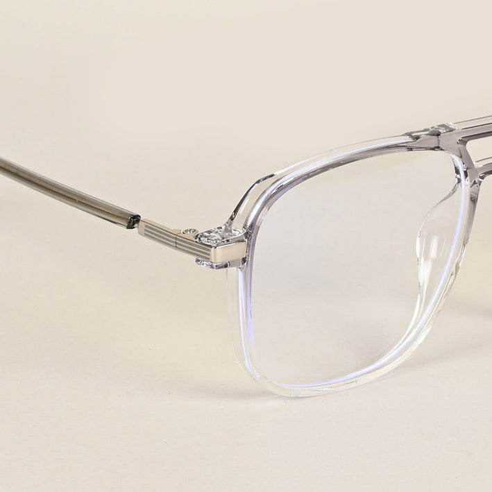 Voyage Maverick Transparent Grey Wayfarer Eyeglasses for Men & Women - MG4710-C2