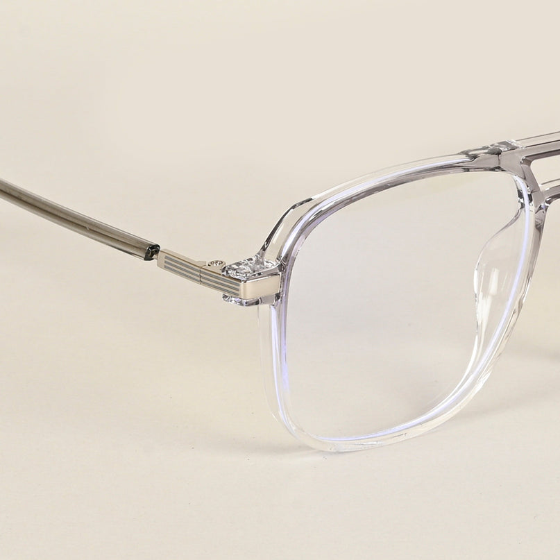 Voyage Maverick Transparent Grey Wayfarer Eyeglasses for Men & Women - MG4710-C2
