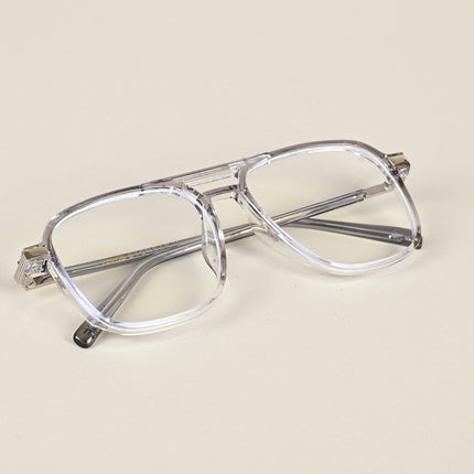 Voyage Maverick Transparent Grey Wayfarer Eyeglasses for Men & Women - MG4710-C2