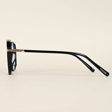 Voyage Maverick Shine Black Wayfarer Eyeglasses for Men & Women - MG4706-C1