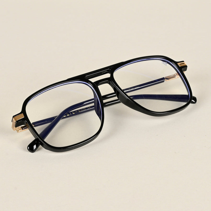 Voyage Maverick Shine Black Wayfarer Eyeglasses for Men & Women - MG4706-C1