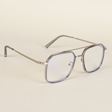 Voyage Maverick Silver Wayfarer Eyeglasses for Men & Women - MG4720-C5