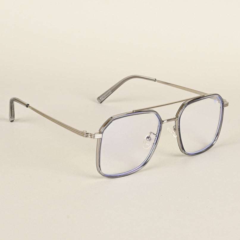 Voyage Maverick Silver Wayfarer Eyeglasses for Men & Women - MG4720-C5