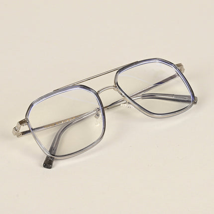 Voyage Maverick Silver Wayfarer Eyeglasses for Men & Women - MG4720-C5