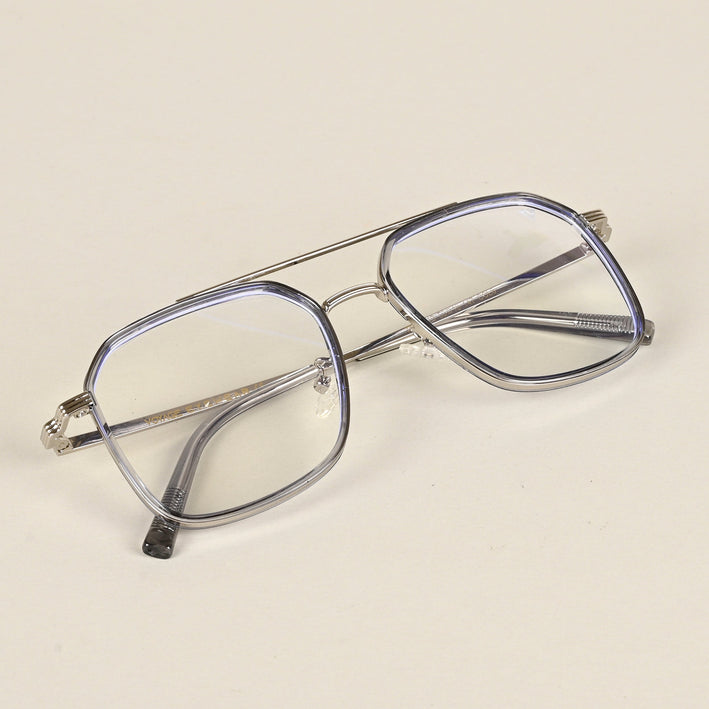 Voyage Maverick Silver Wayfarer Eyeglasses for Men & Women - MG4720-C5