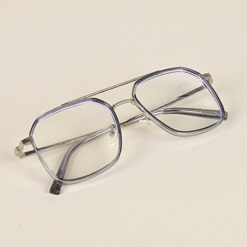 Voyage Maverick Silver Wayfarer Eyeglasses for Men & Women - MG4720-C5