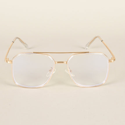 Voyage Maverick Golden Wayfarer Eyeglasses for Men & Women - MG4719-C4