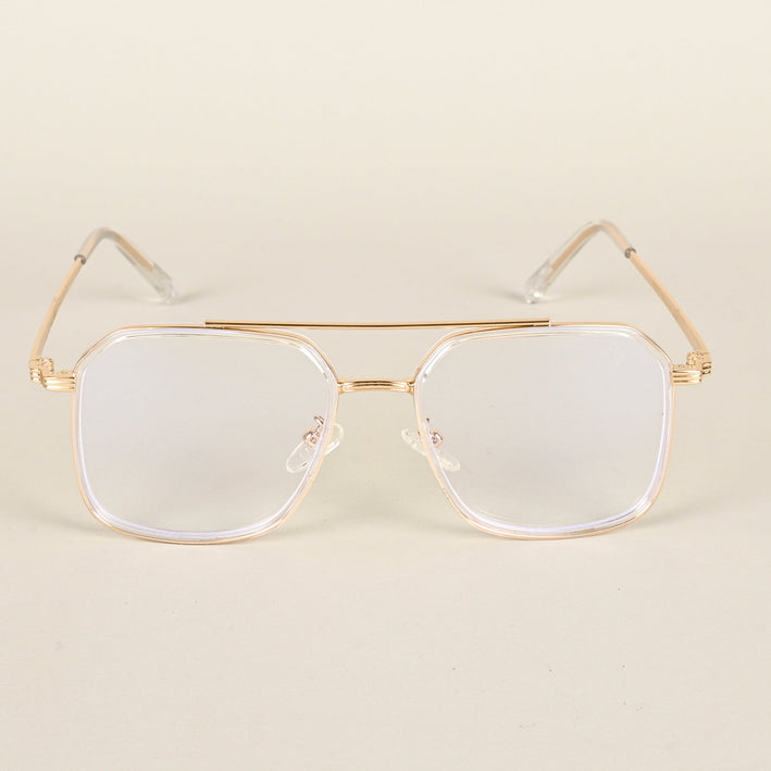 Voyage Maverick Golden Wayfarer Eyeglasses for Men & Women - MG4719-C4