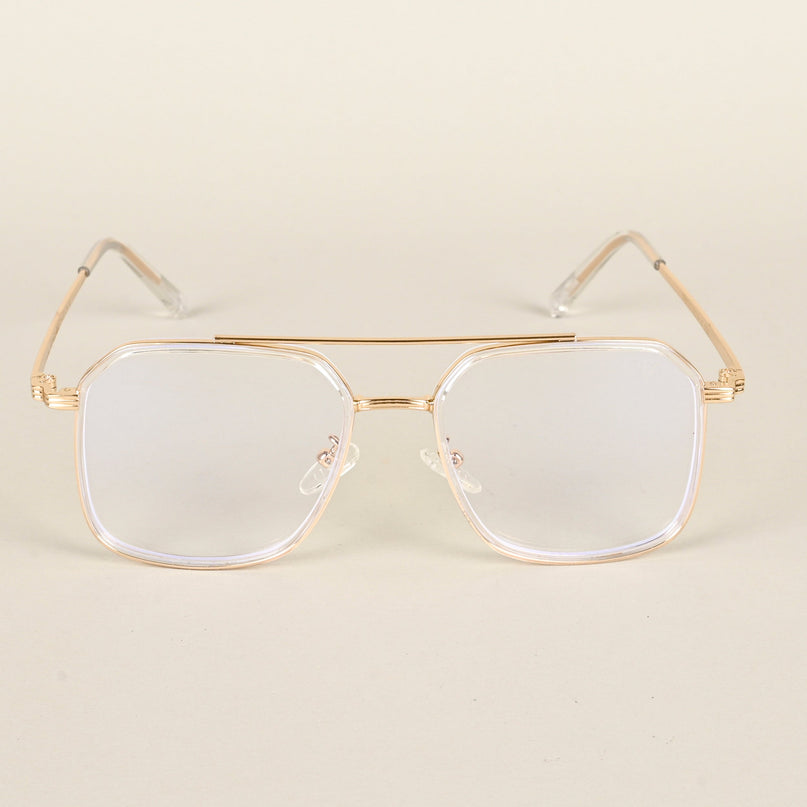 Voyage Maverick Golden Wayfarer Eyeglasses for Men & Women - MG4719-C4