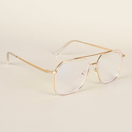 Voyage Maverick Golden Wayfarer Eyeglasses for Men & Women - MG4719-C4