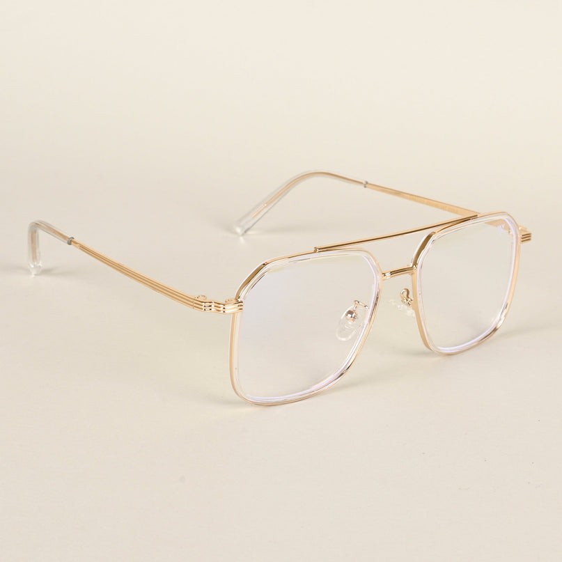 Voyage Maverick Golden Wayfarer Eyeglasses for Men & Women - MG4719-C4
