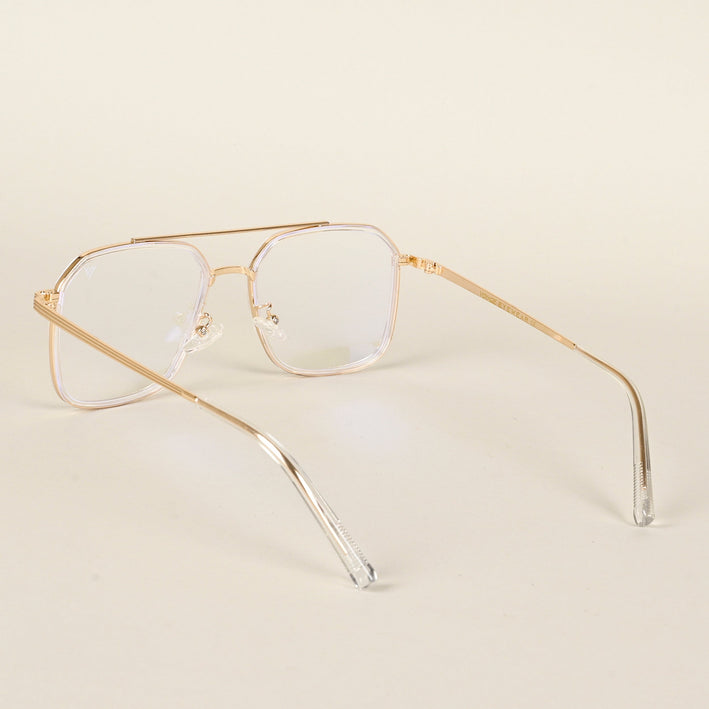Voyage Maverick Golden Wayfarer Eyeglasses for Men & Women - MG4719-C4