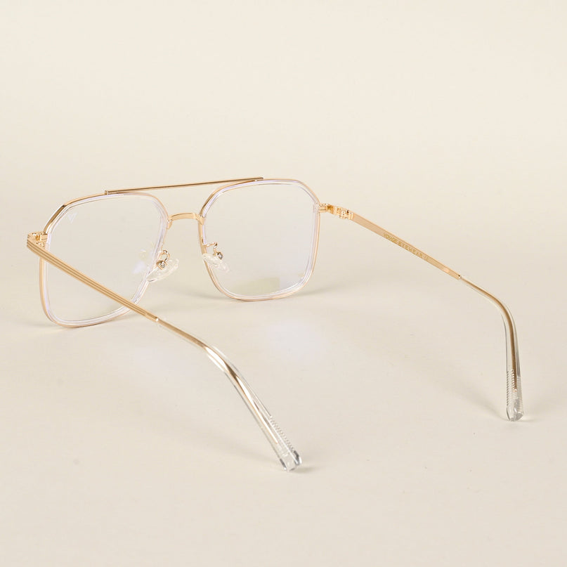 Voyage Maverick Golden Wayfarer Eyeglasses for Men & Women - MG4719-C4