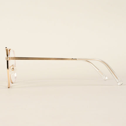 Voyage Maverick Golden Wayfarer Eyeglasses for Men & Women - MG4719-C4