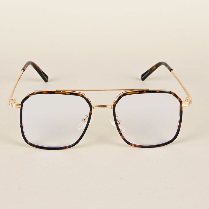Voyage Maverick Demi Brown & Golden Wayfarer Eyeglasses for Men & Women - MG4722-C2