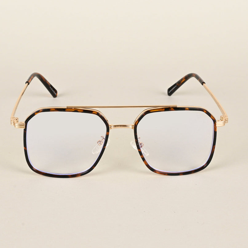 Voyage Maverick Demi Brown & Golden Wayfarer Eyeglasses for Men & Women - MG4722-C2