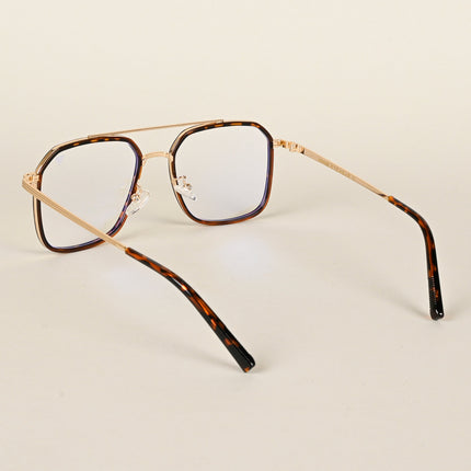 Voyage Maverick Demi Brown & Golden Wayfarer Eyeglasses for Men & Women - MG4722-C2