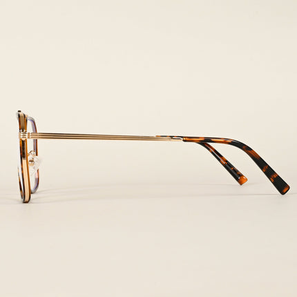 Voyage Maverick Demi Brown & Golden Wayfarer Eyeglasses for Men & Women - MG4722-C2