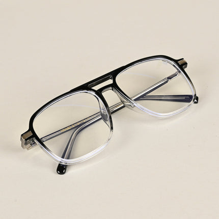 Voyage Maverick Black & Clear Wayfarer Eyeglasses for Men & Women - MG4711-C3