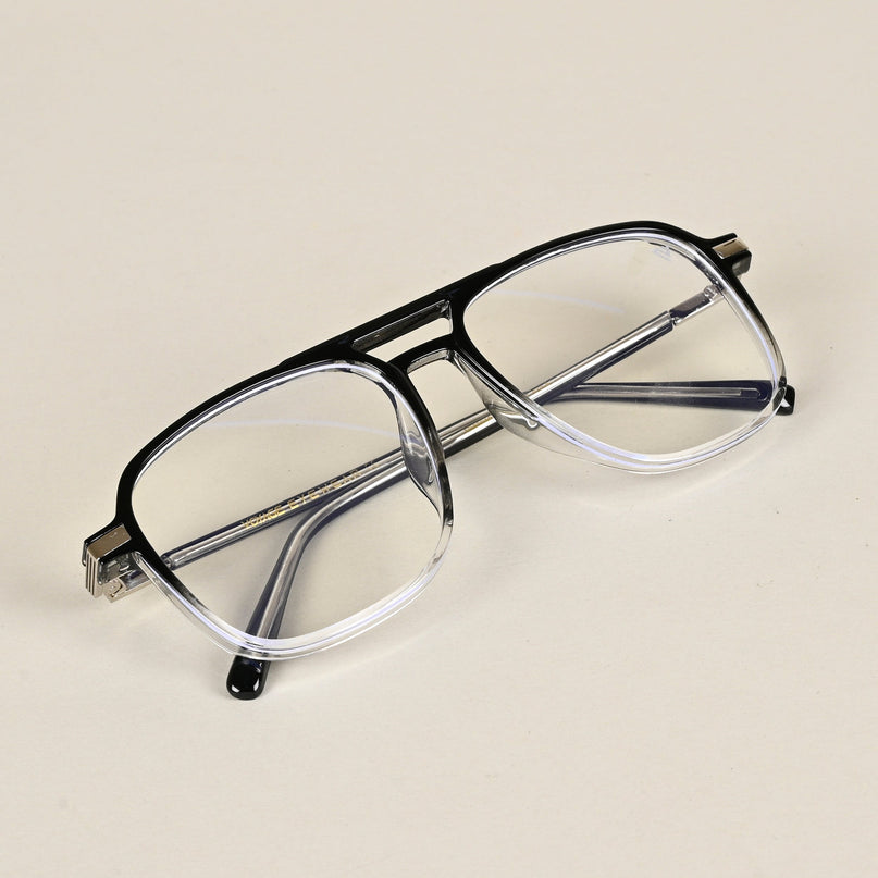 Voyage Maverick Black & Clear Wayfarer Eyeglasses for Men & Women - MG4711-C3