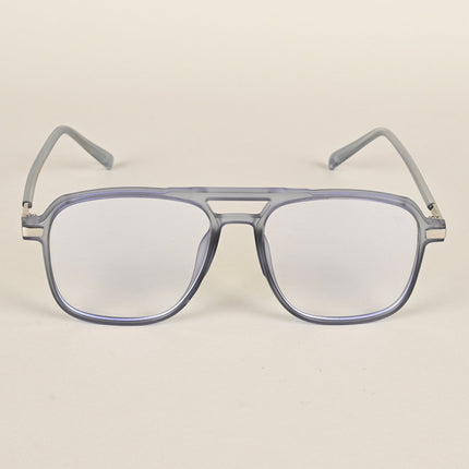 Voyage Maverick Transparent Grey Wayfarer Eyeglasses for Men & Women - MG4708-C5