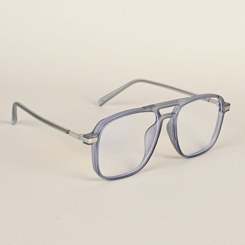 Voyage Maverick Transparent Grey Wayfarer Eyeglasses for Men & Women - MG4708-C5
