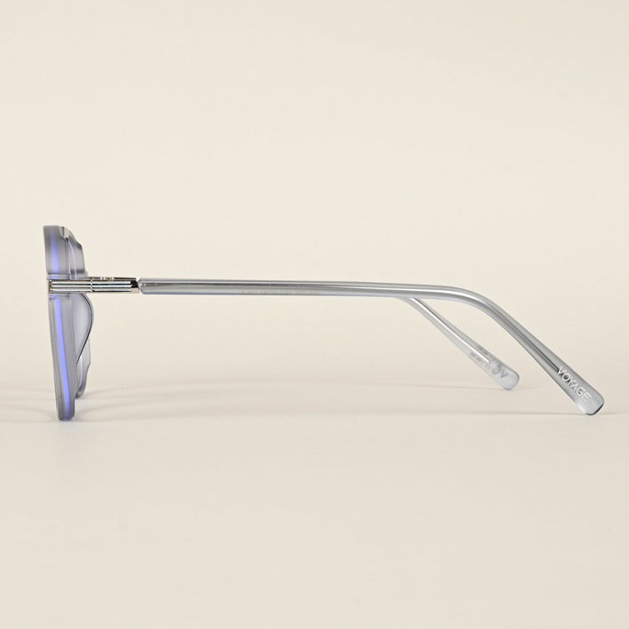 Voyage Maverick Transparent Grey Wayfarer Eyeglasses for Men & Women - MG4708-C5