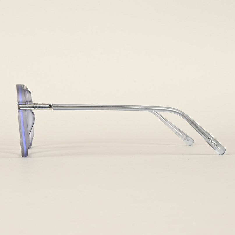 Voyage Maverick Transparent Grey Wayfarer Eyeglasses for Men & Women - MG4708-C5