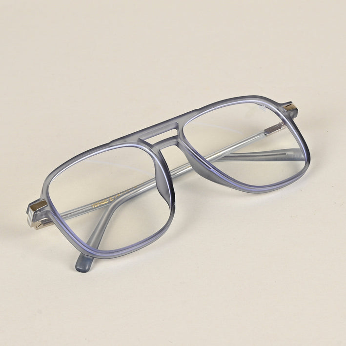 Voyage Maverick Transparent Grey Wayfarer Eyeglasses for Men & Women - MG4708-C5