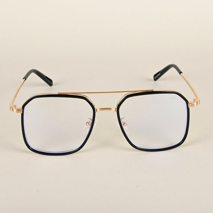 Voyage Maverick Black & Golden  Wayfarer Eyeglasses for Men & Women - MG4717-C1