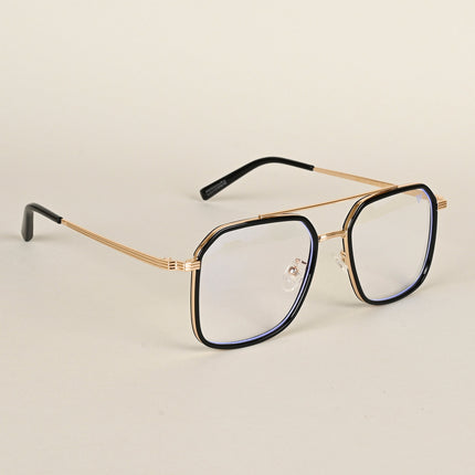 Voyage Maverick Black & Golden  Wayfarer Eyeglasses for Men & Women - MG4717-C1