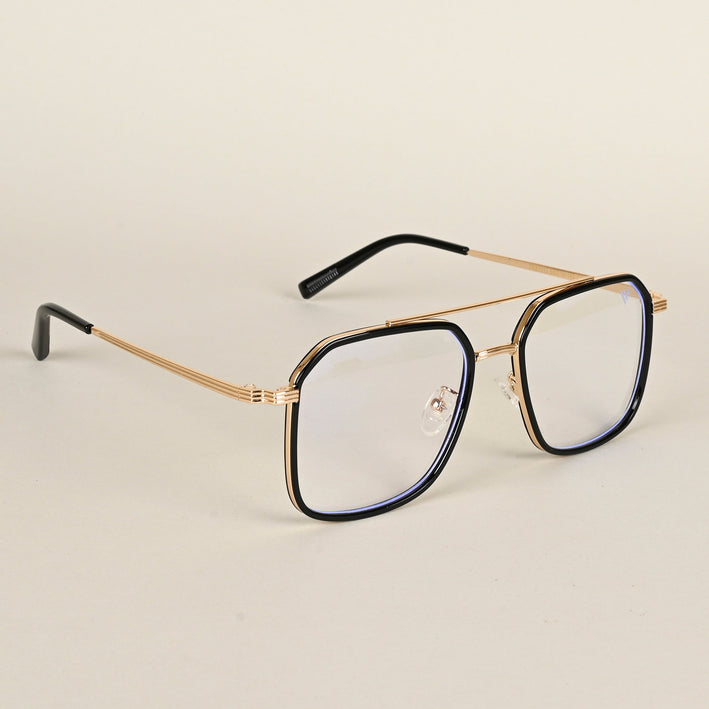 Voyage Maverick Black & Golden  Wayfarer Eyeglasses for Men & Women - MG4717-C1