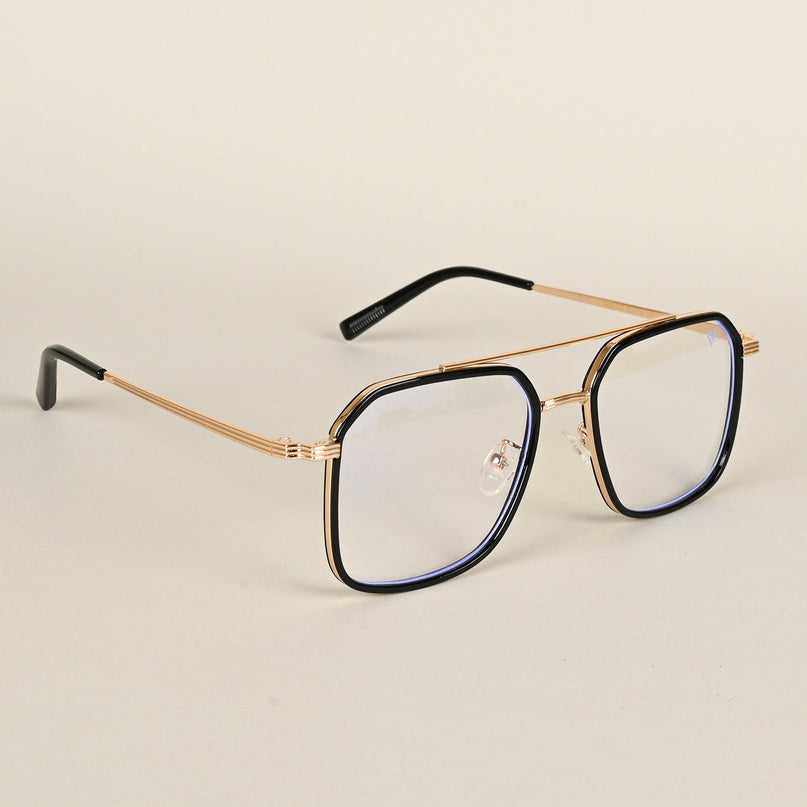 Voyage Maverick Black & Golden  Wayfarer Eyeglasses for Men & Women - MG4717-C1