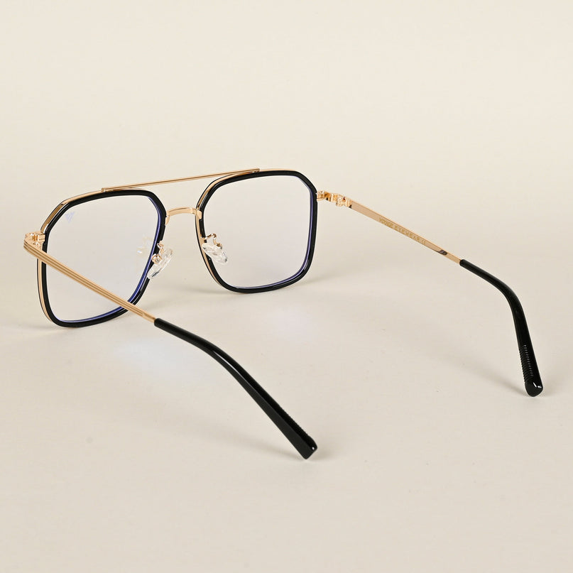 Voyage Maverick Black & Golden  Wayfarer Eyeglasses for Men & Women - MG4717-C1