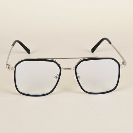Voyage Maverick Black & Silver Wayfarer Eyeglasses for Men & Women - MG4718-C3