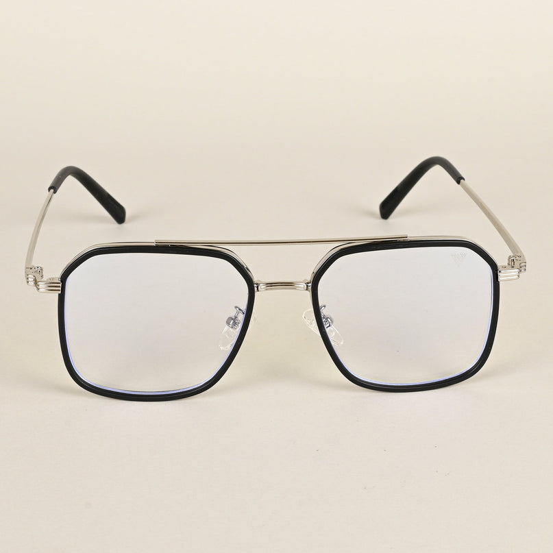 Voyage Maverick Black & Silver Wayfarer Eyeglasses for Men & Women - MG4718-C3
