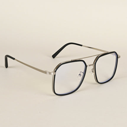 Voyage Maverick Black & Silver Wayfarer Eyeglasses for Men & Women - MG4718-C3