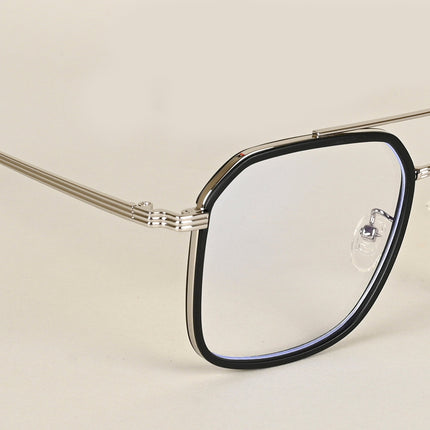 Voyage Maverick Black & Silver Wayfarer Eyeglasses for Men & Women - MG4718-C3