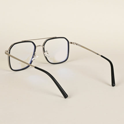 Voyage Maverick Black & Silver Wayfarer Eyeglasses for Men & Women - MG4718-C3
